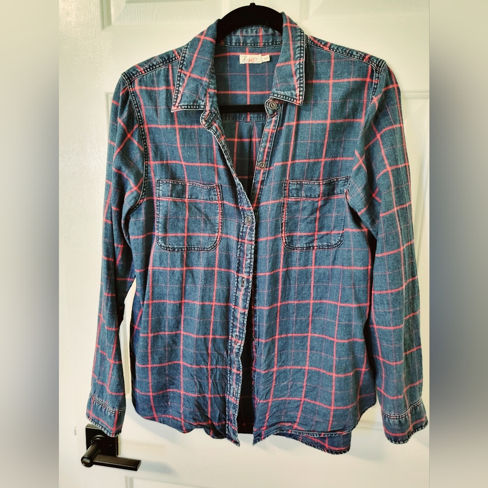Faherty Plaid Button-Up Shirt M